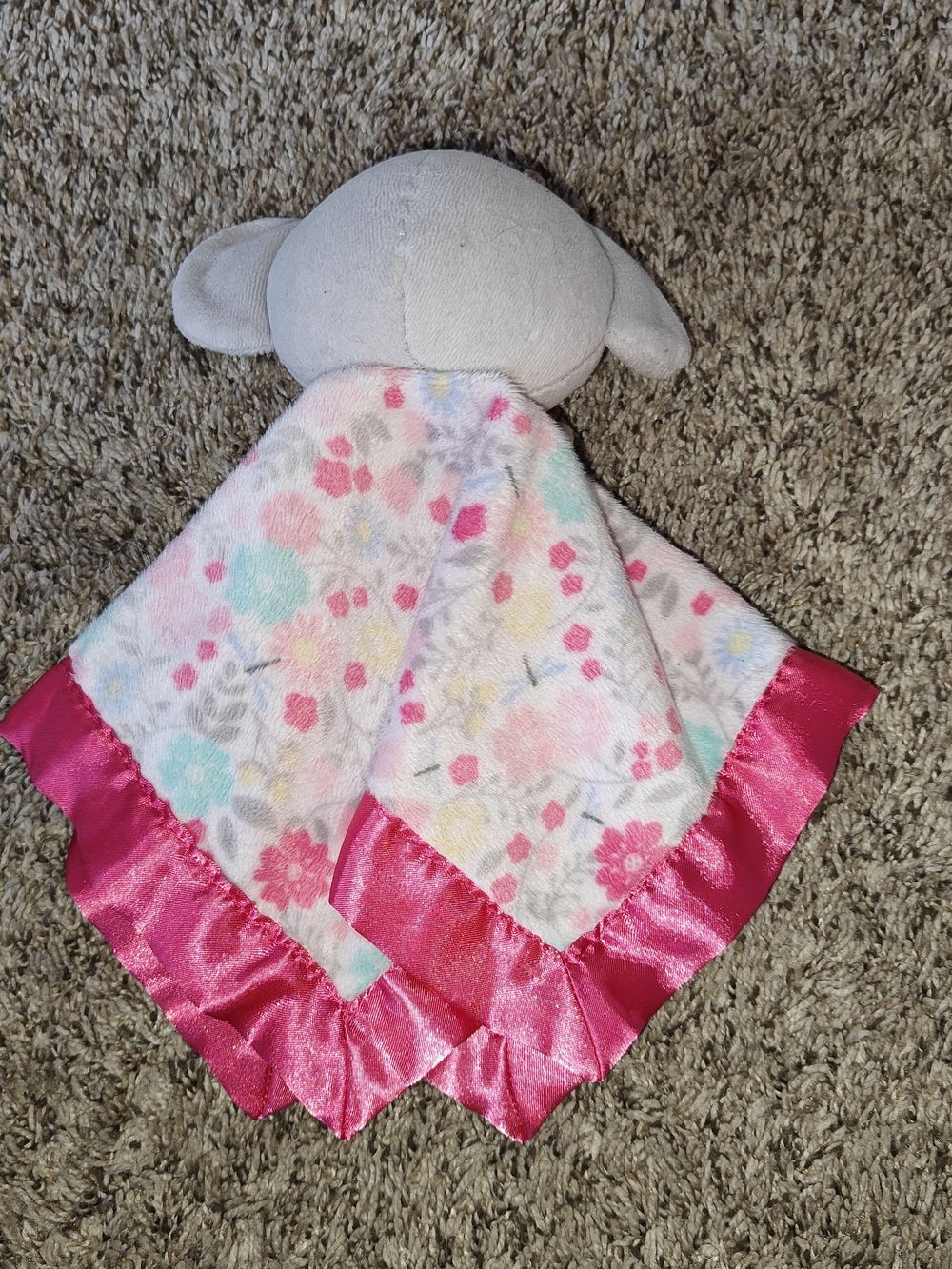 Parent's Choice Elephant Baby Security Blanket Lovie Grey Pink One Size - Picture 4 of 5